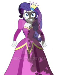 Size: 649x796 | Tagged: safe, artist:limedazzle, derpibooru import, edit, rarity, human, equestria girls, angry, background removed, clothes, crown, dc superhero girls, deviantart watermark, dress, glare, gown, gritted teeth, jewelry, looking at someone, mud, muddy, obtrusive watermark, regalia, scene interpretation, simple background, teeth, transparent background, watermark