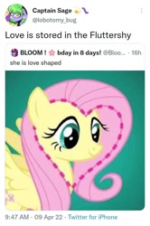 Size: 720x1082 | Tagged: safe, derpibooru import, screencap, fluttershy, pegasus, heart, love, meta, twitter