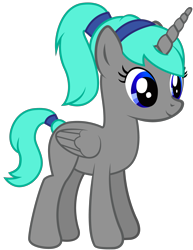 Size: 1836x2376 | Tagged: safe, artist:andrevus, derpibooru import, oc, oc only, oc:vanargand, alicorn, alicorn oc, blue eyes, gray coat, hairband, horn, simple background, solo, transparent background, wings