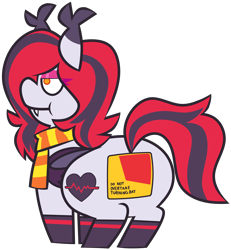 Size: 5274x5697 | Tagged: safe, artist:threetwotwo32232, derpibooru import, oc, oc only, oc:arrhythmia, bat pony, pony, bat pony oc, clothes, female, mare, scarf, simple background, solo, striped scarf, transparent background