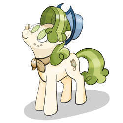 Size: 600x600 | Tagged: safe, artist:addelum, derpibooru import, pistachio, earth pony, pony, clothes, hat, looking up, male, scarf, simple background, solo, stallion, transparent background