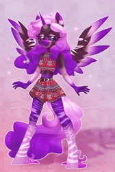 Size: 2747x4096 | Tagged: safe, artist:irinamar, derpibooru import, oc, oc only, alicorn, anthro, unguligrade anthro, alicorn oc, horn, solo, wings