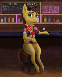 Size: 2400x2980 | Tagged: safe, artist:maxud, derpibooru import, oc, oc only, oc:maxud, earth pony, pony, clothes, cyrillic, earth pony oc, hawaiian shirt, shirt, solo