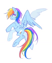 Size: 1240x1502 | Tagged: safe, artist:惑星, derpibooru import, rainbow dash, pegasus, pony, butt, female, mare, plot, simple background, solo, white background