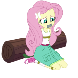 Size: 894x894 | Tagged: safe, artist:splendidbondage, derpibooru import, fluttershy, equestria girls, legend of everfree, clothes, female, gag, simple background, solo, tanktop, tape, tape gag, tied up, transparent background