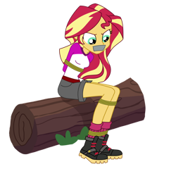 Size: 894x894 | Tagged: safe, artist:splendidbondage, derpibooru import, sunset shimmer, equestria girls, legend of everfree, gag, simple background, solo, tape, tape gag, tied up, transparent background