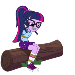 Size: 2000x2000 | Tagged: safe, artist:splendidbondage, derpibooru import, sci-twi, twilight sparkle, equestria girls, legend of everfree, camp everfree outfits, clothes, female, gag, simple background, solo, tape, tape gag, tied up, transparent background