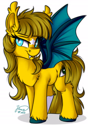 Size: 1920x2716 | Tagged: safe, artist:julunis14, derpibooru import, oc, oc only, oc:ayza, bat pony, pony, :p, bat ponified, bat pony oc, bat wings, ear tufts, fangs, race swap, simple background, solo, species swap, tongue, tongue out, unshorn fetlocks, white background, wings