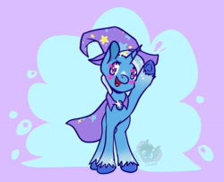 Size: 2048x1659 | Tagged: safe, artist:ghost_towne_, derpibooru import, trixie, pony, unicorn, blushing, cute, diatrixes, female, heart, heart eyes, looking at you, open mouth, open smile, smiling, solo, sparkles, unshorn fetlocks, waving, wingding eyes