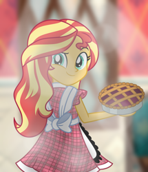 Size: 4944x5760 | Tagged: safe, artist:emeraldblast63, derpibooru import, sunset shimmer, equestria girls, food, pie, solo