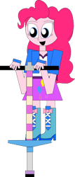 Size: 171x400 | Tagged: safe, artist:rupahrusyaidi, derpibooru import, pinkie pie, equestria girls, pogo stick, simple background, solo, transparent background