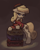 Size: 422x528 | Tagged: safe, artist:plunger, ponerpics import, oc, oc only, oc:belle hop, earth pony, pony, angry, bellhop, cigarette, clothes, ears, earth pony oc, eyebrows, female, floppy ears, hat, leaning, mare, simple background, smoking, solo, suitcase, unamused, uniform