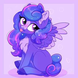 Size: 2048x2048 | Tagged: safe, artist:plushtrapez, derpibooru import, oc, oc only, pegasus, pony, :p, female, high res, mare, sitting, solo, spread wings, tongue, tongue out, wings