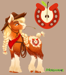 Size: 925x1057 | Tagged: safe, artist:dragonae, derpibooru import, applejack, earth pony, g4, applejack's hat, clothes, cowboy hat, hat, redesign, unshorn fetlocks