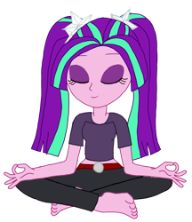 Size: 1987x2304 | Tagged: safe, artist:chrismc373, derpibooru import, aria blaze, equestria girls, meditating, simple background, solo, transparent background