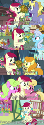 Size: 1280x3600 | Tagged: safe, derpibooru exclusive, derpibooru import, edit, edited screencap, editor:roseluck, screencap, carrot top, daisy, flower wishes, golden harvest, lily, lily valley, linky, ponet, rarity, roseluck, shoeshine, earth pony, pony, unicorn, it isn't the mane thing about you, student counsel, bipedal, bouquet, caption, comic, cute, cuteluck, female, flower, glue, grin, happy, high res, holding, horn, looking at each other, looking at someone, looking at something, male, mare, market, meta, mouth hold, open mouth, open smile, outdoors, ponyville, screencap comic, sitting, smiling, smiling at each other, stallion, standing, stick, tail, text, wall of tags