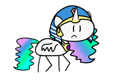 Size: 1924x1265 | Tagged: safe, artist:mystery shore, derpibooru import, idw, princess celestia, alicorn, pony, in a nutshell, reflections, egyptian, egyptian headdress, egyptian pony, female, in a nutshell but mirror version, mare, mirror universe, ra celestia, simple background, solo, stick pony, transparent background