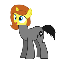 Size: 1920x1920 | Tagged: safe, artist:motownwarrior01, artist:wizen, derpibooru exclusive, derpibooru import, oc, oc only, oc:yellow list, earth pony, pony, unicorn, body swap, cute, cutie mark, female, filly, foal, head swap, mad science, male, simple background, smiling, stallion, transparent background, what has science done