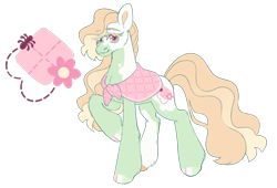 Size: 1152x785 | Tagged: safe, artist:polymercorgi, derpibooru import, oc, oc only, oc:picnic blanket, earth pony, pony, cloven hooves, coat markings, cutie mark, earth pony oc, eye clipping through hair, female, mare, offspring, parent:big macintosh, parent:fluttershy, parents:fluttermac, shawl, simple background, smiling, solo, transparent background