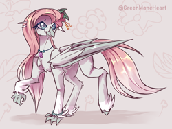 Size: 4000x3000 | Tagged: safe, artist:greenmaneheart, derpibooru import, oc, oc:hibiscus, classical hippogriff, hippogriff, female, solo