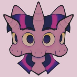 Size: 1200x1200 | Tagged: safe, artist:partyponypower, derpibooru import, twilight sparkle, pony, unicorn, bust, looking at you, multiple eyes, multiple mouths, smiling, solo, trippy, wat