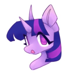 Size: 1200x1200 | Tagged: safe, artist:partyponypower, derpibooru import, twilight sparkle, pony, unicorn, bust, simple background, solo, white background