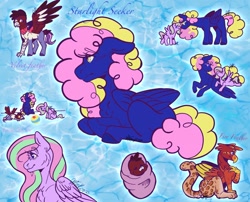 Size: 2048x1658 | Tagged: safe, artist:sweetmelon556, derpibooru import, oc, oc only, oc:fire feather, oc:starlight seeker, oc:sweet melon, oc:velvet feather, griffon, hippogriff, pegasus, pony, female, filly, foal, mare