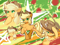 Size: 2160x1620 | Tagged: safe, artist:lendftcn, derpibooru import, applejack, earth pony, pony, abstract background, female, mare, solo
