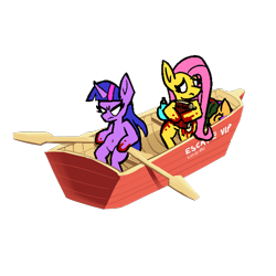 Size: 3000x3000 | Tagged: safe, artist:nyanakaru, fluttershy, scootaloo, twilight sparkle, pony, unicorn, album cover, angry, belly button, blank eyes, blood on hooves, boat, bottle, foal, holding book, simple background, transparent background, worried