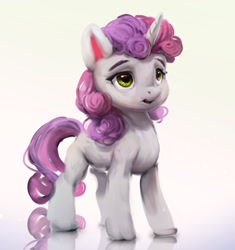 Size: 1128x1200 | Tagged: safe, artist:inkhooves, derpibooru import, sweetie belle, pony, unicorn, female, filly, foal, gradient background, solo