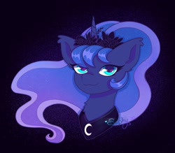 Size: 2048x1794 | Tagged: safe, artist:saphypone, derpibooru import, princess luna, alicorn, pony, bust, female, mare, solo