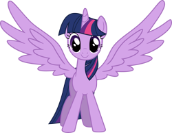 Size: 6000x4664 | Tagged: safe, artist:timeimpact, derpibooru import, twilight sparkle, twilight sparkle (alicorn), alicorn, pony, magical mystery cure, female, mare, pose, simple background, solo, spread wings, transparent background, vector, wings