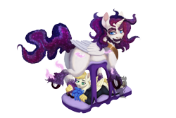 Size: 3000x2000 | Tagged: safe, artist:jazzwolfblaze, derpibooru import, oc, oc only, oc:chronodias, oc:exist, alicorn, pony, alicorn oc, butt, cute, feather, horn, magic, paws, plot, simple background, teasing, tickling, transparent background, wings, worship