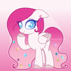 Size: 2050x2050 | Tagged: safe, artist:pen-art78, derpibooru import, oc, oc only, pegasus, pony, female, fusion, fusion:fluttershy, fusion:queen novo, gradient background, mare, solo
