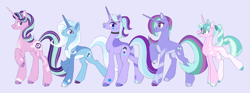 Size: 3090x1146 | Tagged: safe, artist:polymercorgi, derpibooru import, starlight glimmer, trixie, family, female, lesbian, magical lesbian spawn, offspring, parent:starlight glimmer, parent:trixie, parents:startrix, shipping, startrix