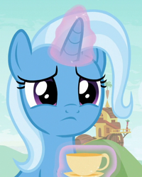 Size: 524x654 | Tagged: safe, derpibooru import, screencap, trixie, pony, unicorn, student counsel, cropped, cute, diatrixes, female, magic, mare, sad, solo