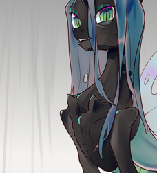 Size: 2370x2598 | Tagged: safe, artist:湮浊湮于浊, derpibooru import, queen chrysalis, changeling, changeling queen, female, insect wings, looking at you, mare, solo, wings