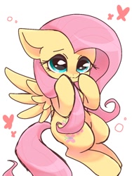 Size: 768x1024 | Tagged: safe, artist:namaenonaipony, derpibooru import, fluttershy, pegasus, pony, cute, female, mare, shyabetes, simple background, solo, spread wings, white background, wings