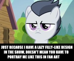 Size: 1218x1010 | Tagged: safe, derpibooru import, screencap, rumble, pegasus, pony, marks and recreation, season 7, angry, close-up, colt, foal, impact font, male, solo, text