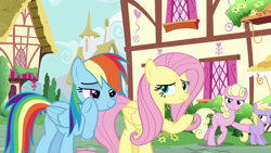 Size: 1280x720 | Tagged: safe, derpibooru import, screencap, fluttershy, millie, rainbow dash, pony, flutter brutter