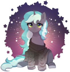 Size: 2074x2120 | Tagged: safe, artist:avrameow, derpibooru import, part of a set, oc, oc only, pony, unicorn, clothes, commission, horn, oversized clothes, simple background, solo, sweater, transparent background, unicorn oc, ych result