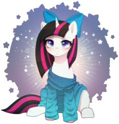 Size: 2025x2112 | Tagged: safe, artist:avrameow, derpibooru import, part of a set, oc, oc only, pony, unicorn, clothes, commission, horn, oversized clothes, simple background, solo, sweater, transparent background, unicorn oc, ych result