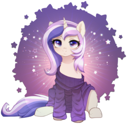 Size: 2158x2112 | Tagged: safe, artist:avrameow, derpibooru import, part of a set, oc, oc only, pony, unicorn, clothes, commission, horn, oversized clothes, simple background, solo, sweater, transparent background, unicorn oc, ych result