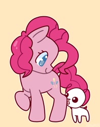 Size: 1523x1930 | Tagged: safe, artist:nawnii, derpibooru import, pinkie pie, earth pony, autism creature, licking, pet, smiling, tongue, tongue out