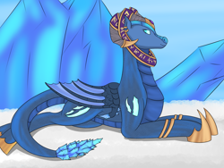 Size: 1600x1200 | Tagged: safe, artist:saintgryphonii, derpibooru import, dragon, pony, dragon wings, dragoness, female, jewelry, lying down, mare, regalia, solo, warcraft, wings, world of warcraft