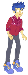 Size: 1900x4971 | Tagged: safe, artist:gmaplay, derpibooru import, flash sentry, better together, cheer you on, equestria girls, blue sneakers, clothes, jeans, red shirt, simple background, solo, transparent background