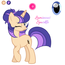 Size: 2048x2048 | Tagged: safe, artist:harmonyvitality-yt, derpibooru import, oc, oc only, pony, unicorn, base used, female, horn, mare, offspring, one eye closed, parent:flash sentry, parent:twilight sparkle, parents:flashlight, raised hoof, raised leg, simple background, smiling, solo, transparent background, unicorn oc, wink