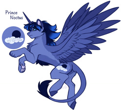 Size: 1024x931 | Tagged: safe, artist:purplegrim40, derpibooru import, oc, oc only, hybrid, sphinx, chest fluff, flying, horn, male, parent:princess luna, paws, rearing, simple background, sphinx oc, story included, underpaw, white background