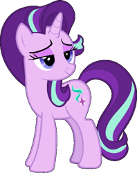 Size: 472x597 | Tagged: safe, artist:andoanimalia, artist:incredibubbleirishguy, derpibooru import, editor:incredibubbleirishguy, starlight glimmer, unicorn, triple threat, beautiful, cute, eyeshadow, glimmerbetes, lidded eyes, makeup, pretty, purple eyeshadow, simple background, solo, transparent background