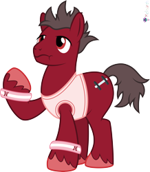 Size: 4000x4592 | Tagged: safe, artist:melisareb, derpibooru import, part of a set, earth pony, pony, .svg available, absurd resolution, alphabet lore, clothes, crossover, m, male, raised hoof, raised leg, shirt, simple background, sleeveless, sleeveless shirt, solo, species swap, stallion, transparent background, unshorn fetlocks, vector, wavy mouth, wristband